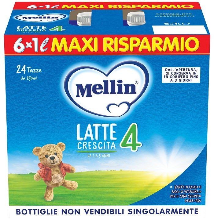Mellin 4 Leche de crecimiento líquida 6x1000 ml 24 meses+