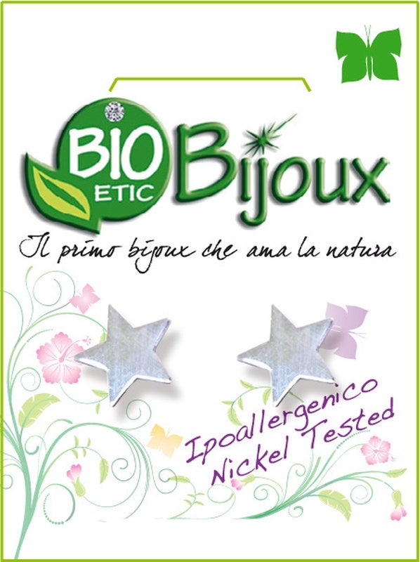 Bioetic Bijoux Pendiente Estrella Plata 7x7mm 1 Par-1