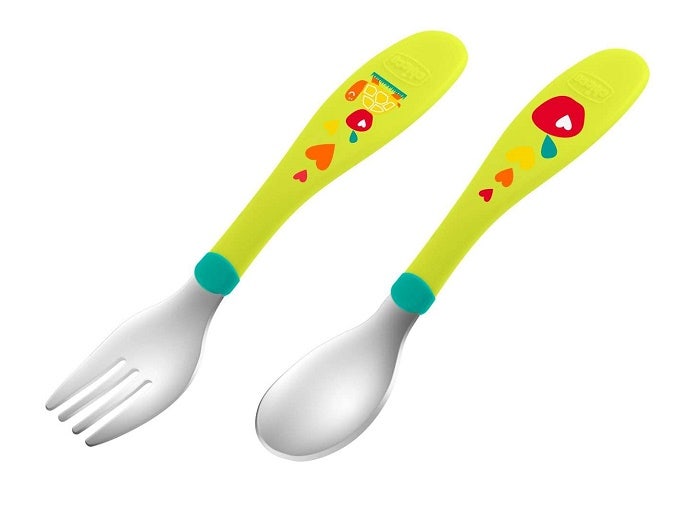 Chicco Cubiertos Inox 18M + Verde-1