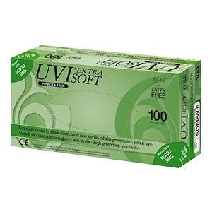 Guantes Vinilo Uvi Extra Blandos Sin Talco Talla Pequeña 100 Piezas-1