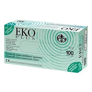 Eko Plus Guantes de látex de superficie lisa empolvados, tamaño pequeño, 100 piezas-1