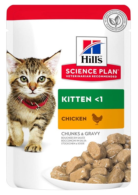 Hill's Science Plan Kitten Chunks Pollo Para Gatos Cachorros Sobre 85g-1