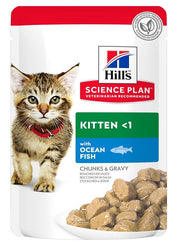 Hill's Science Plan Kitten Trozos de pescado oceánico para gatos Cachorros Bolsita 85 g-1