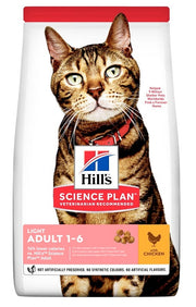 Hill's Science Plan Light Adult 1 - 6 Años Croquetas de Pollo para Gatos Bolsa 1,5kg-1