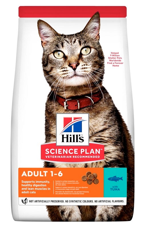 Hill's Science Plan Adult 1-6 años, pienso de atún para gatos, bolsa de 1,5 kg