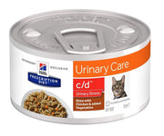 Hill's Prescription Diet C/D Estrés Urinario Estofado De Pollo Y Verduras Gatos Lata 82g-1