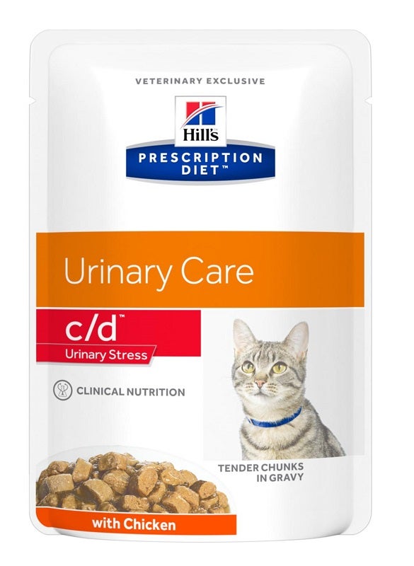 Hill's Prescription Diet C/D Urinary Stress Bocaditos de pollo para gatos, sobre de 85 g