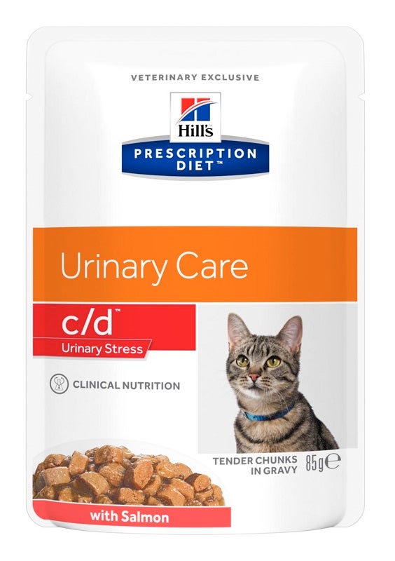 Hill's Prescription Diet c/d Urinary Stress Wet Sachet con Salmón Para Gatos 85g-1