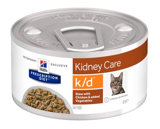 Hill's Prescription Diet K/D Renal para gatos, pollo y verduras, 82 g
