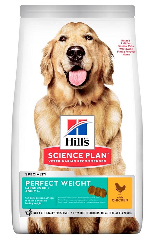Hill's Science Plan Perfect Weight Large Adult 1+ con pollo comida seca para perros 12 kg-1
