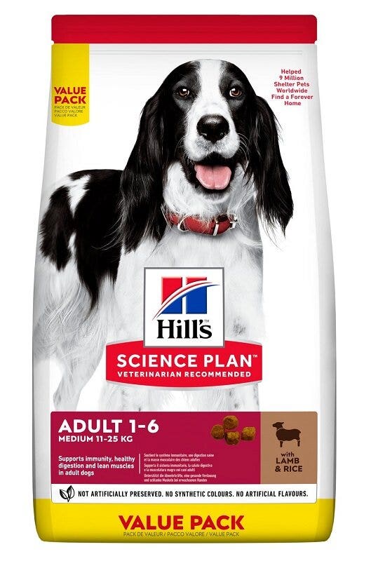 Hill's Science Plan Adult 1-6 Medium Cordero y Arroz 2,5 kg