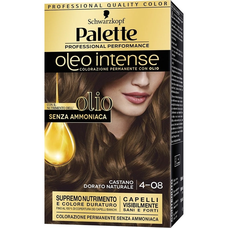 Schwarzkopf Palette Oleo Intense Colorazione Permanente 4-08 Castano Dorato Naturale 173g