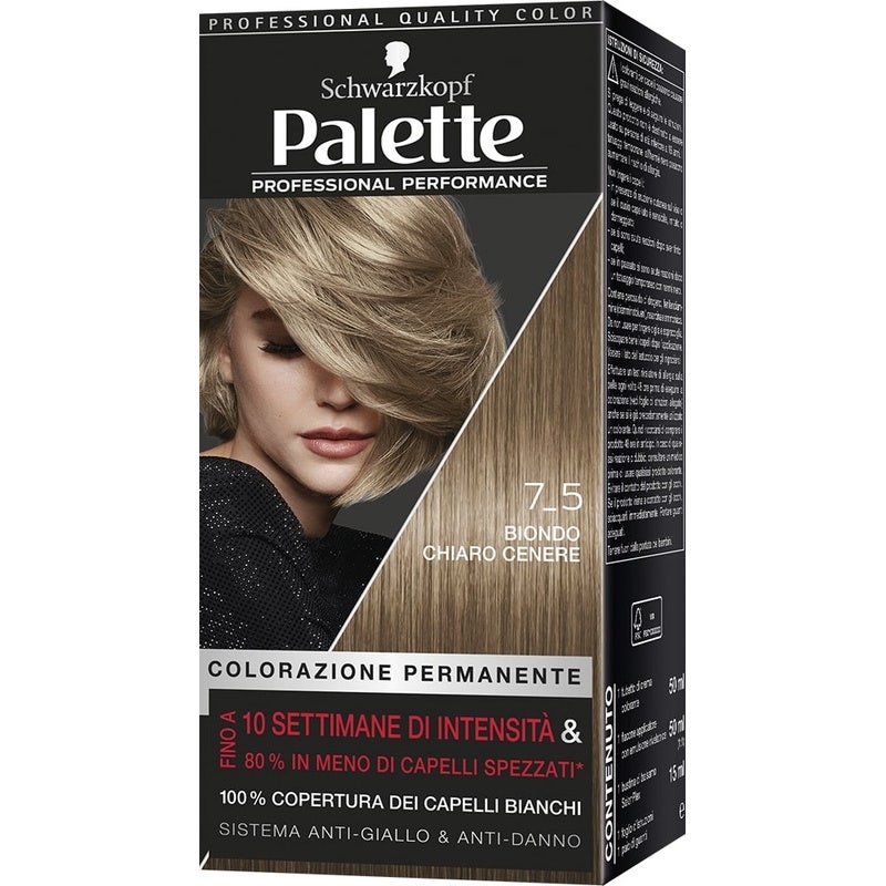 Schwarzkopf Palette Professional Performance Colorazione Permanente 7-5 Biondo Chiaro Cenere 170g