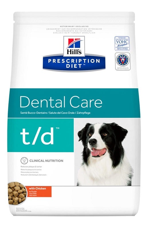 Hill's Prescription Diet T/D Dental Care Croquetas De Pollo Para Perros Bolsa 3kg-1