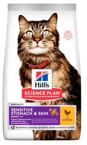 Hill's Science Plan Adult Estómago y piel sensibles con pollo Alimento seco para gatos 1,5 kg-1