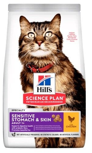 Hill's Science Plan Adult Estómago y piel sensibles con pollo Alimento seco para gatos 1,5 kg-2