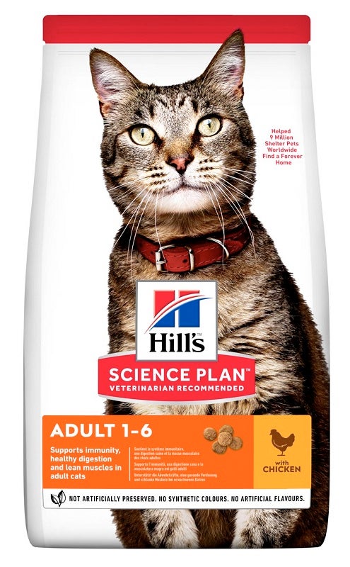 Hill's Science Plan Croquetas con pollo para gatos adultos, bolsa de 1,5 kg