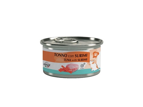 Marpet Chef Atún con surimi, comida húmeda para gatos adultos, lata de 80 g