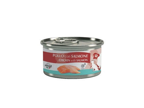 Marpet Chef Pollo y salmón, comida húmeda para gatos adultos, lata de 80 g