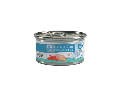 Marpet Chef Pollo con surimi, comida húmeda para gatos adultos, lata de 80 g