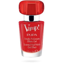 Pupa Vamp! Esmalte perfumado con efecto gel 202 Carnal Red 9 ml