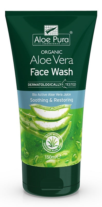 Dr Organic Aloe Pura Detergente Viso Lenitivo/Riparatore 150ml