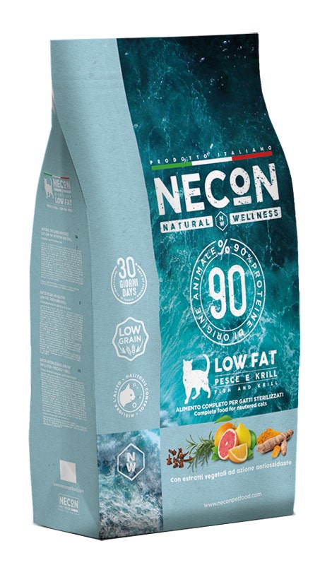 Necon Natural Wellness Steril Low Fat Crocchette Pesce Oceanico Gatti Sterilizzati Sacco 1,5kg