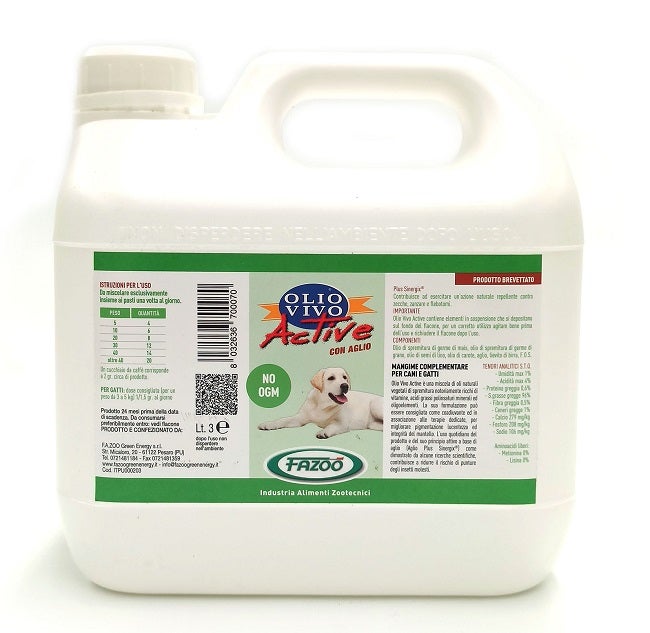 Vivo Active Aceite Con Ajo Pienso Complementario Para Perros / Gatos 3 Litros-1
