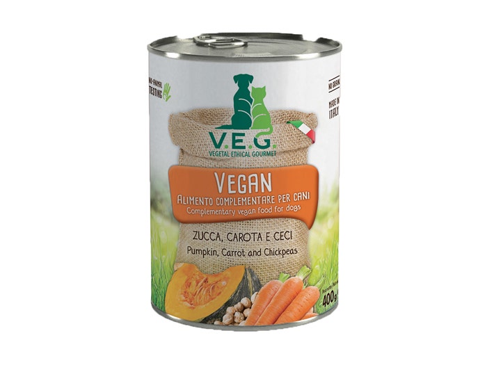 Marpet Vegan Dog Zanahorias/Calabaza/Garbanzos Comida húmeda para perros adultos Lata de 400 g