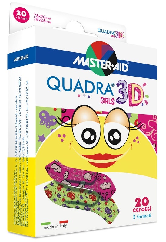 Master-Aid Patch Quadra 3D Niñas 20 Piezas Surtidas-1