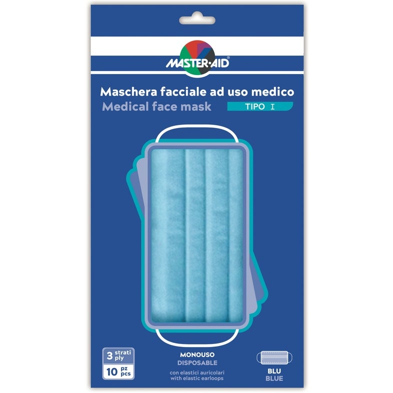 Master-Aid Mascherina Chirurgica Tipo I Monouso 10 Pezzi