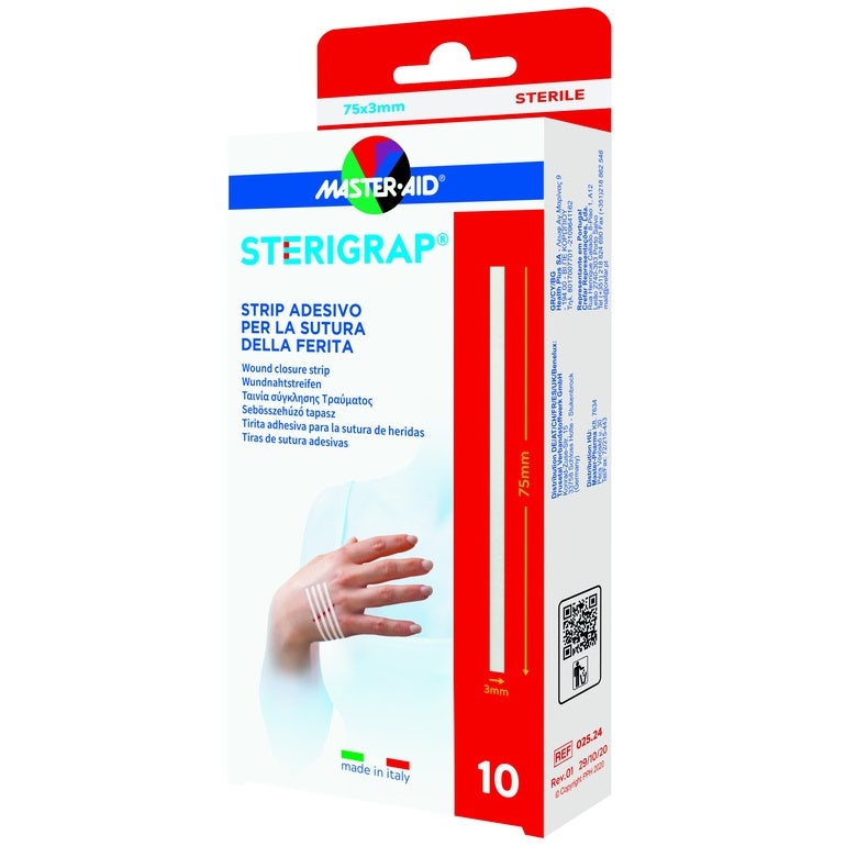 Master Aid Sterigrap Tiras Adhesivas para Heridas 75x3 mm, 10 unidades