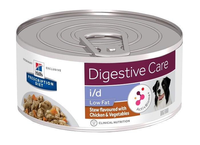 Hill's Prescription Diet I/D Low Fat Guiso de pollo y verduras para perros, lata de 156 g