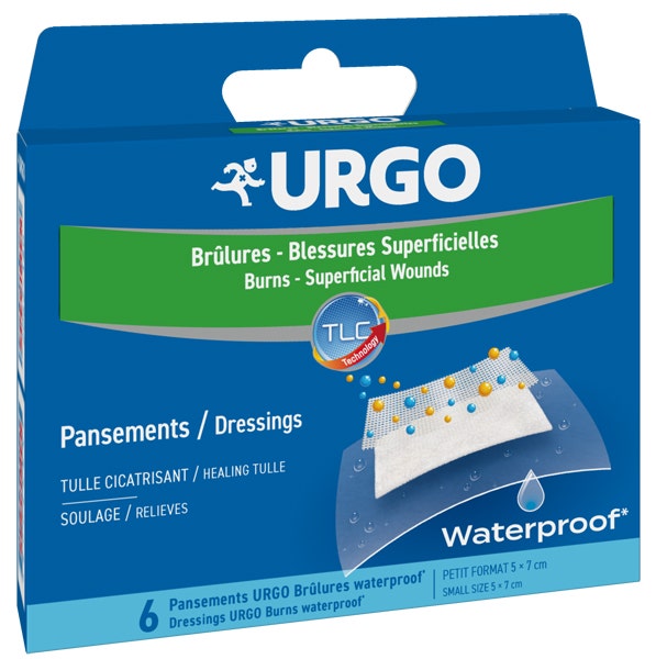 Urgo Quemaduras Superficiales Resistente al Agua 5x7 cm 6 Parches