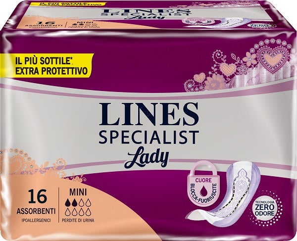 Lines Specialist Lady Compresas para Incontinencia Mini 16 Unidades