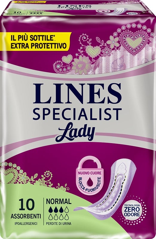 Lines Specialist Lady Compresas para Incontinencia Normal 10 Unidades