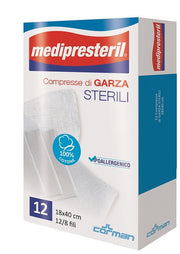 Medipresteril Compresas de Gasa Estériles 18x40, 12 unidades