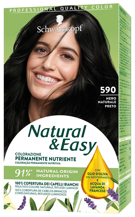 Schwarzkopf Natural & Easy Colorazione Permanente Capelli 590 Nero