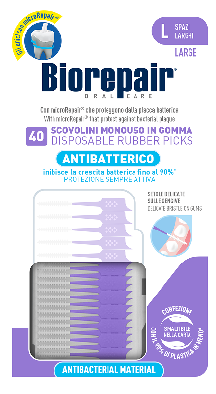 Biorepair Soft Pick Large: cepillos de goma, 40 unidades