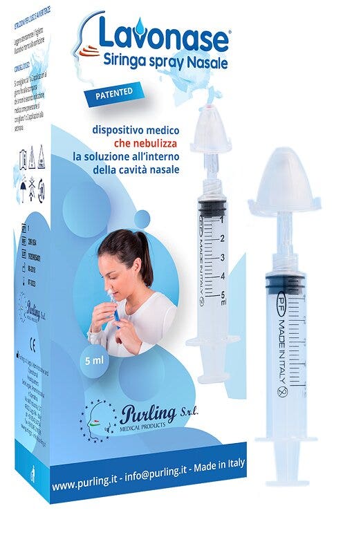 Lavonase jeringa spray nasal 5 ml luer-lock con tapón + boquilla nasal con conexión luer-lock + perforador con válvula antirretorno con tapón-2