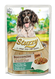 Stuzzy Bocaditos de gelatina con ternera y judías verdes para perros adultos, sobre de 100 g