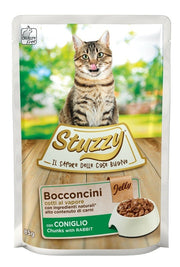 Stuzzy Bocaditos de gelatina con conejo para gatos adultos, sobre de 85 g