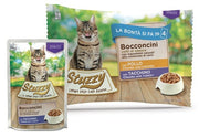 Stuzzy Bocaditos con pollo/pavo, comida húmeda para gatos adultos, multipack 4x85 g