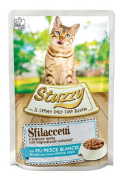 Stuzzy Tiras con más pescado blanco Comida húmeda para gatos adultos Sobres de 85 g