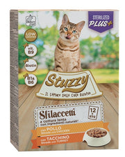 Stuzzy tiras de pollo/pavo, comida húmeda para gatos adultos, multipack de 12 x 85 g