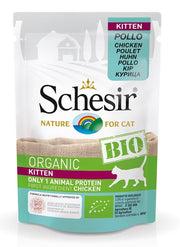 Schesir Organic Bio Paté de Pollo para Gatitos, Sobres de 85 g