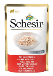 Schesir Pollo Con Spigola In Jelly Cibo Umido Gatti Adulti Bustina 85g