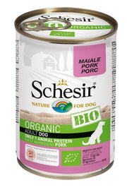 Schesir Organic Bio Paté de cerdo para perros adultos, lata de 400 g