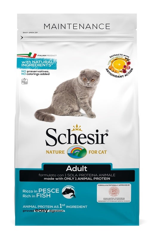 Schesir Croquetas de Mantenimiento con Pescado para Gatos Adultos Bolsa 1,5kg-1