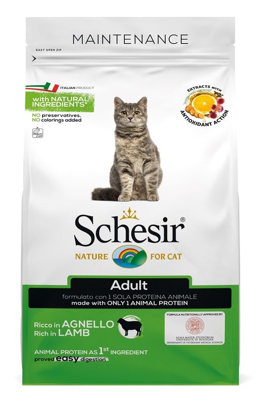 Schesir Croquetas de Mantenimiento con Cordero para Gatos Adultos Bolsa 1,5kg-1